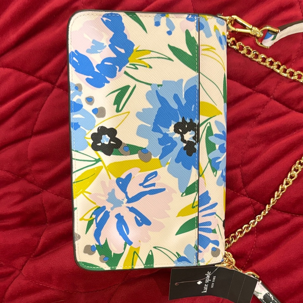 Kate Spade Blue and Green Floral Purse and Wallet Set - Picture 10 of 12